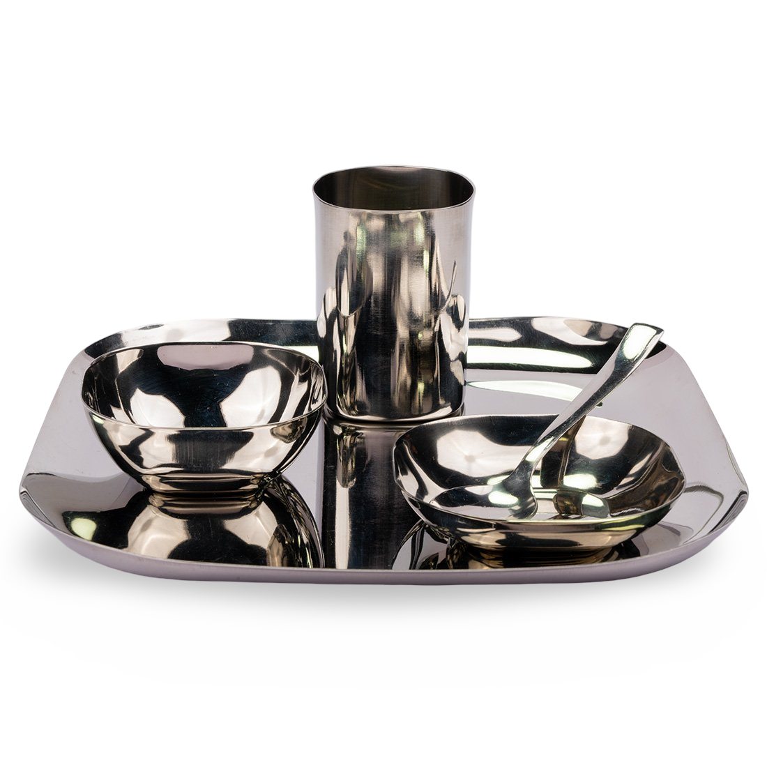 Steel square 6 Pcs Thali set