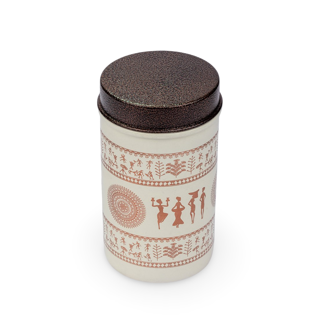 JISCOVERY Printed Steel Containers for Kitchen Storage Set of 2 (Beige Color)