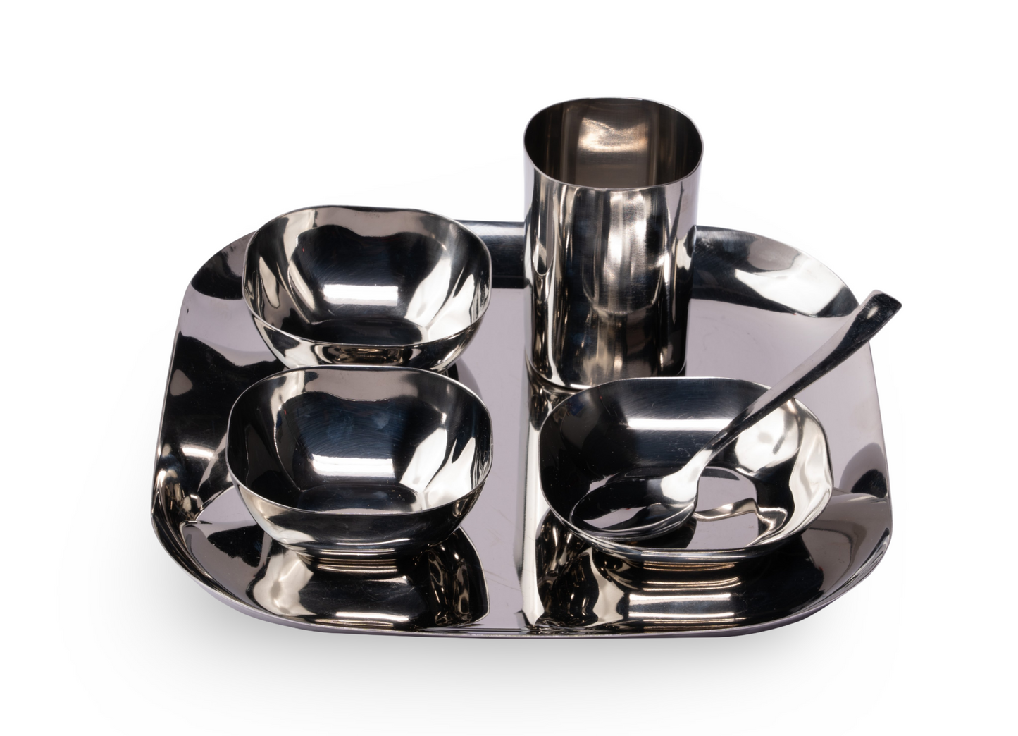 Steel square 6 Pcs Thali set