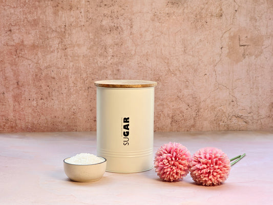 JISCOVERY Airtight Storage Canisters - Tea, Coffee & Sugar Jars Set Of 3 Beige