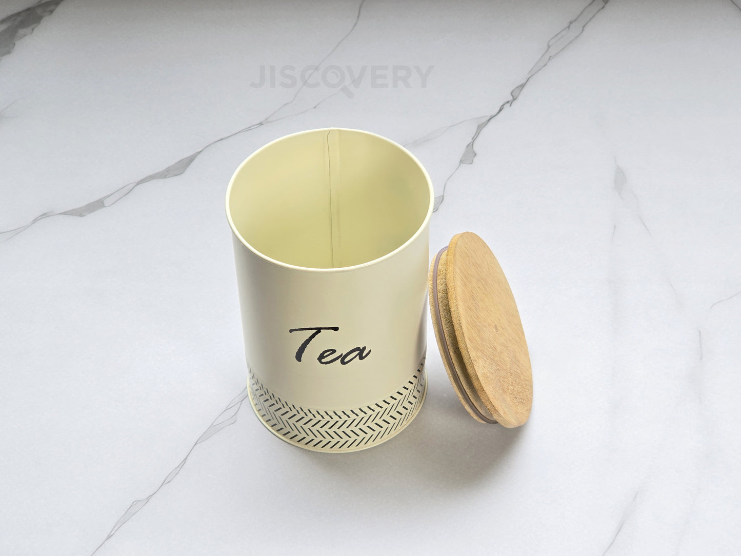 JISCOVERY Airtight Storage Canisters - Tea & Sugar Jars Set of 2 Ivory