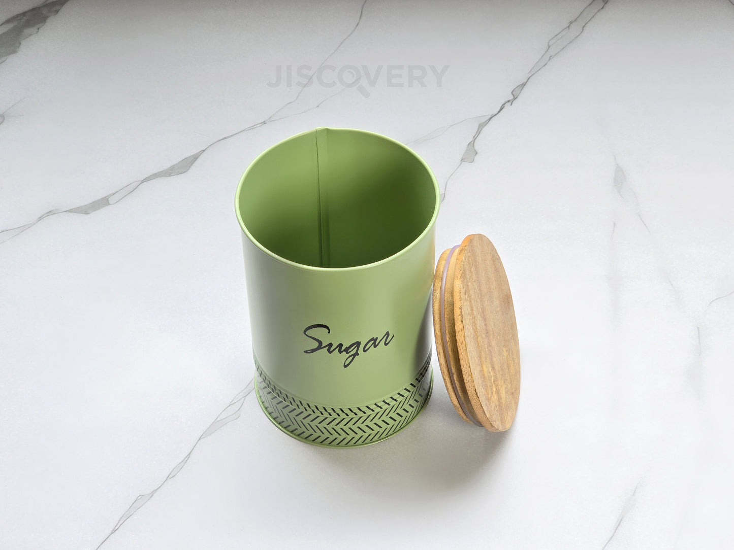 JISCOVERY Stylish Kitchen Storage Jars - Tea, Sugar & Coffee Container Set of 3 Green Canisters