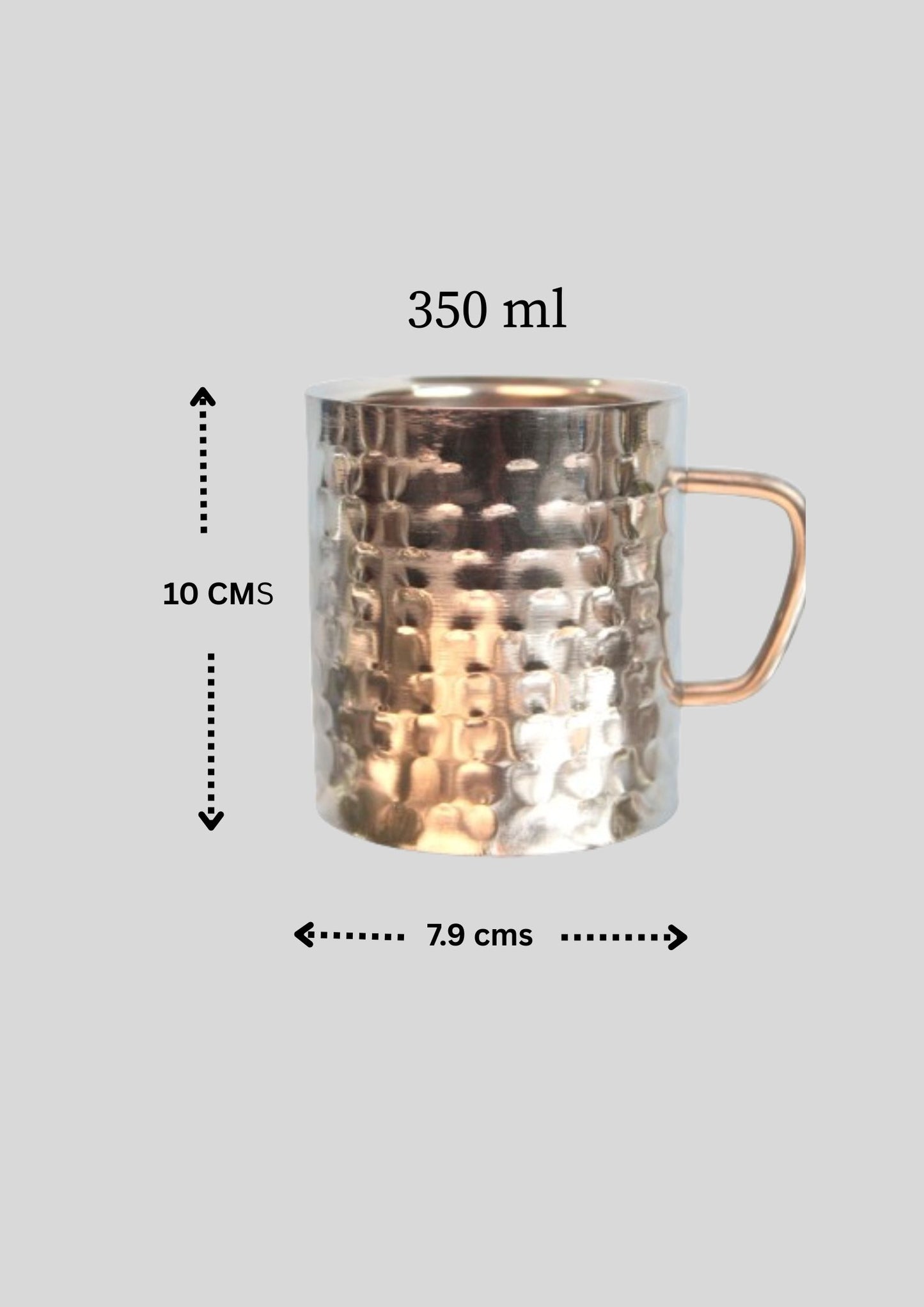 JISCOVERY Stainless Steel Hammered Design Set of 4