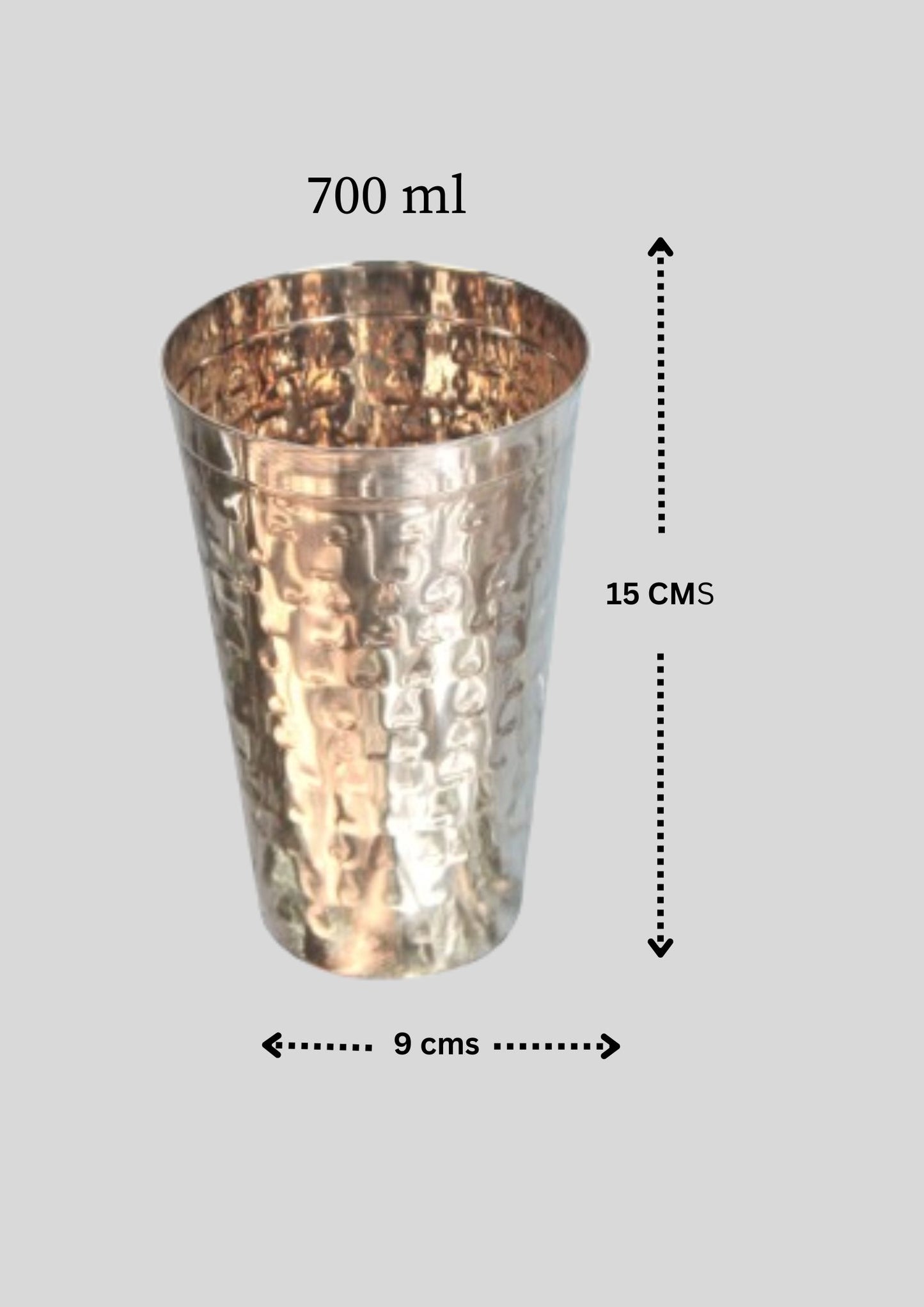 JISCOVERY Stainless Steel Lassie Glass Set of 2| Glass for Water, Milk & Juice| Glass Tumbler| Daily Use Water Drinking Glass| Durable| Silver| Capacity- 700 ML