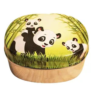 JISCOVERY Stainless Steel Airtight Square Lunch Box/Tiffin Box for Kids (Panda Design)