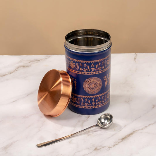 JISCOVERY Printed Steel Containers for Kitchen Storage Set Of 3