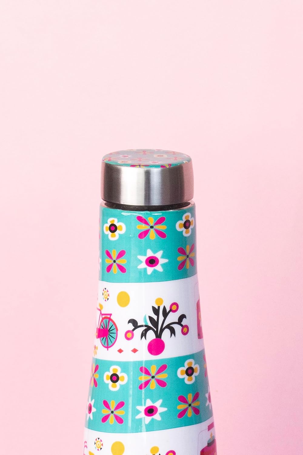 JISCOVERY Stainless Steel Printed Water Bottle Set of 2