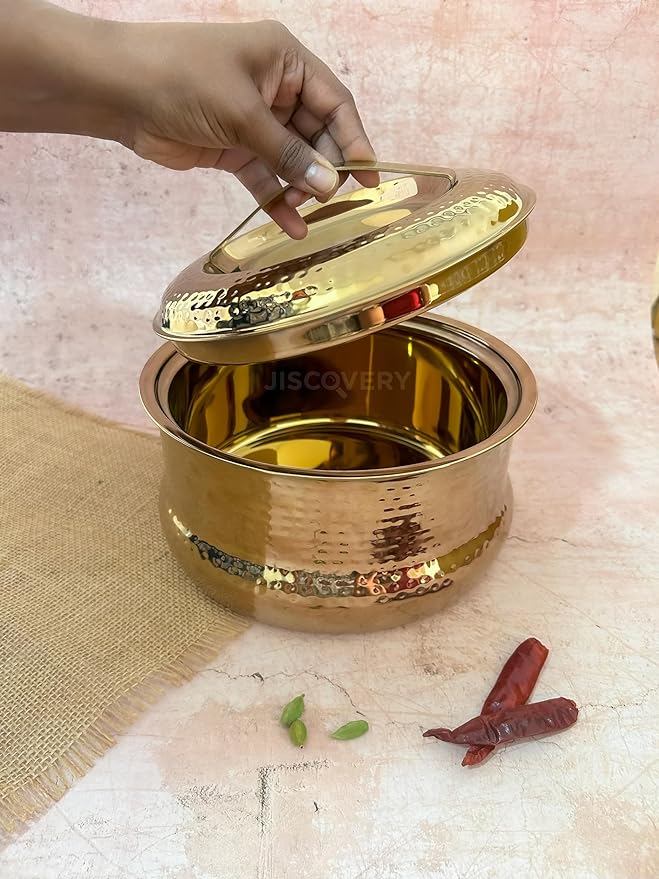 JISCOVERY Stainless Steel Airtight Insulated Casserole for Hot Meals Rose gold