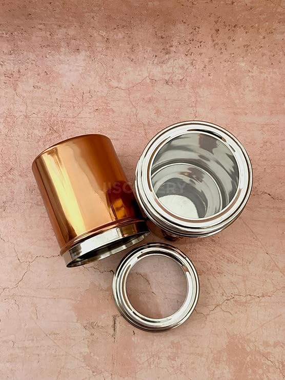 JISCOVERY Stainless Steel Airtight Container for kitchen storage Set of 2| Transparent Lid