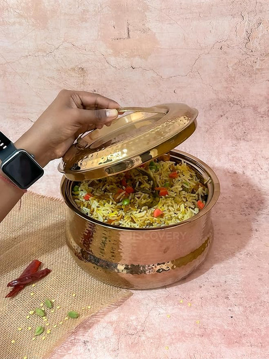 JISCOVERY Stainless Steel Airtight Insulated Casserole for Hot Meals Rose gold