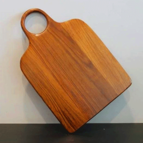 JISCOVERY Acacia Wood Chopping Board with Handle for Kitchen| Wooden Cutting Board for Kitchen Use| Chopping Pad| Eco-Friendly| Pests Resistant| 33x22x1.9 CM