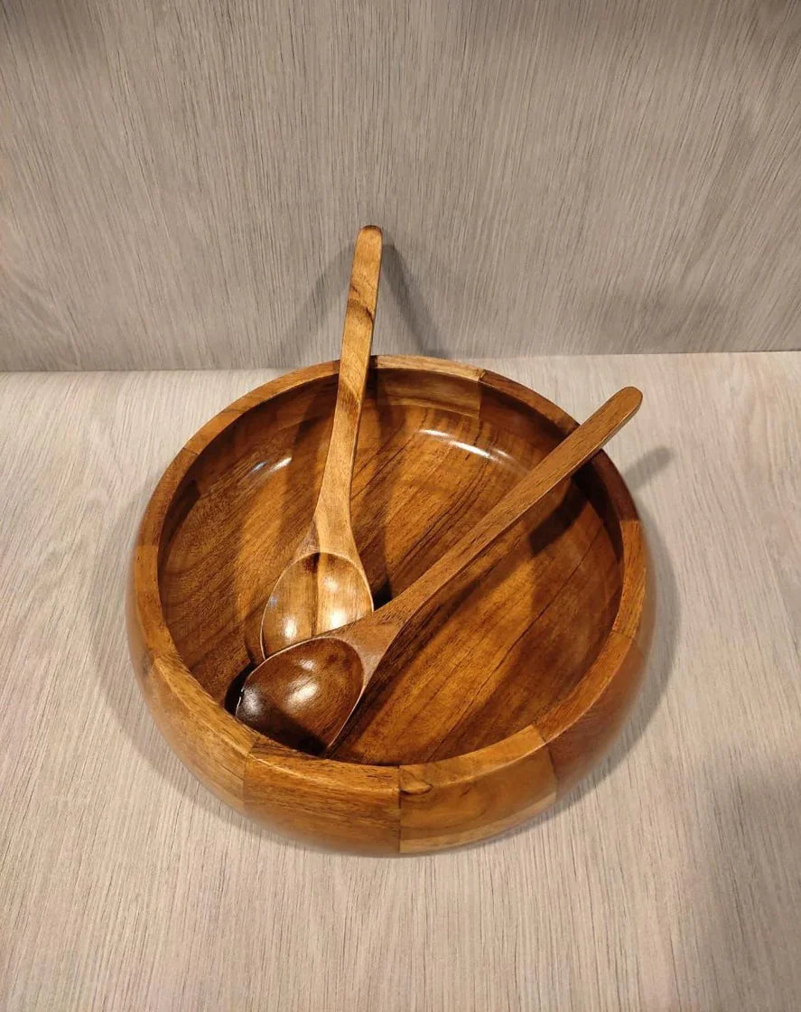 JISCOVERY Wooden Serving Bowl