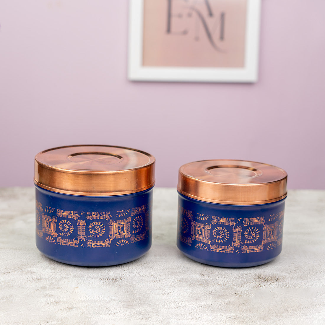 Blue Betha dabba set of 2