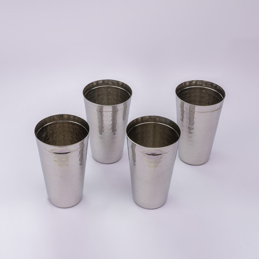JISCOVERY Stainless Steel Lassie Glass Set of 4| Glass for Water, Milk & Juice| Glass Tumbler| Daily Use Water Drinking Glass| Durable| Silver| Capacity- 700 ML