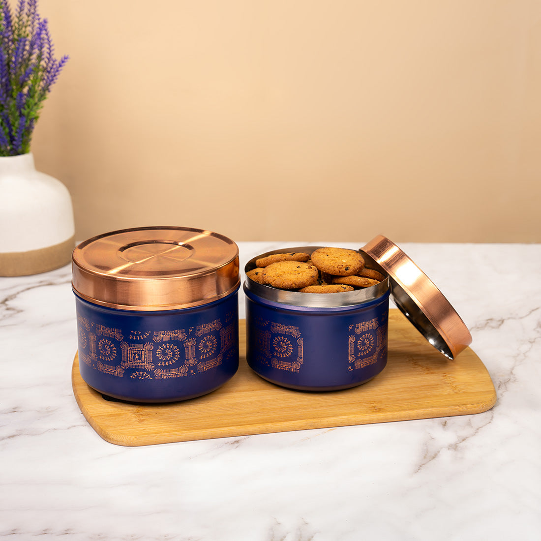 Blue Betha dabba set of 2