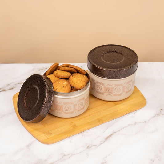 Warli Design Stainless Steel Airtight Storage Container Online