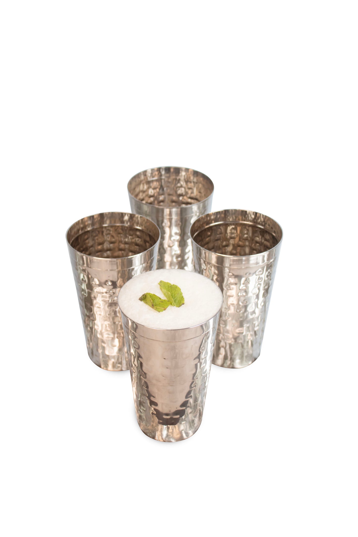 JISCOVERY Stainless Steel Lassie Glass Set of 4| Glass for Water, Milk & Juice| Glass Tumbler| Daily Use Water Drinking Glass| Durable| Silver| Capacity- 700 ML