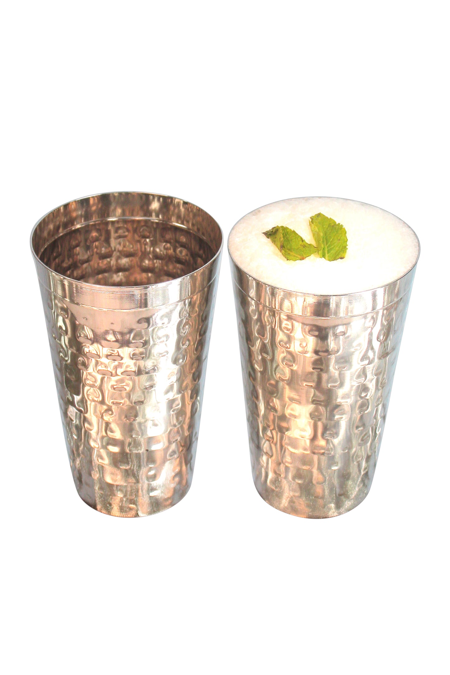 JISCOVERY Stainless Steel Lassie Glass Set of 2| Glass for Water, Milk & Juice| Glass Tumbler| Daily Use Water Drinking Glass| Durable| Silver| Capacity- 700 ML