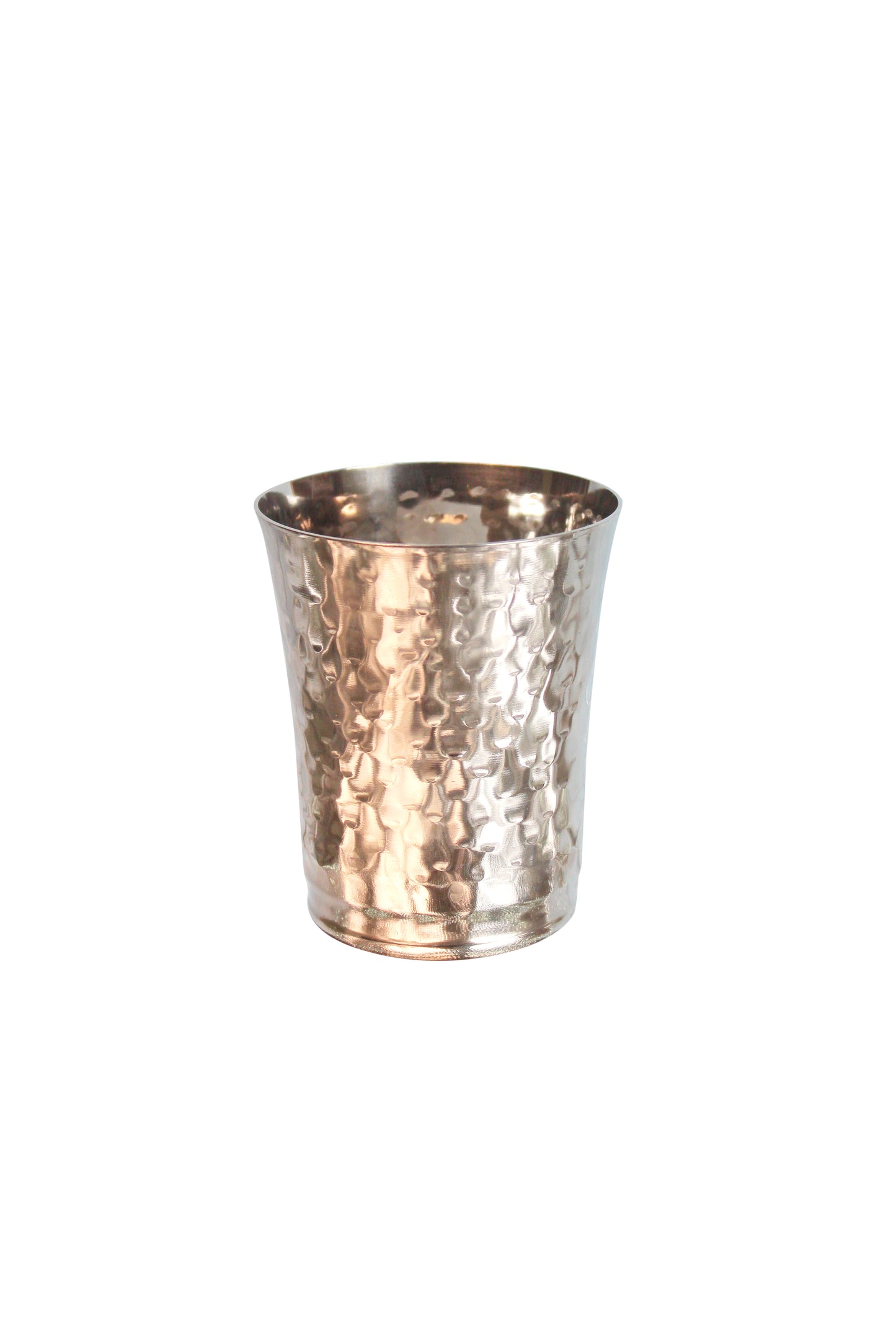 JISCOVERY Stainless Steel Bucket Glasses Set of 4| Glass for Water, Lassi, Milk & Juice| Glass Tumbler| Daily Use Water Drinking Glass| Hammered Design Glass| Silver| Capacity- 350 ML