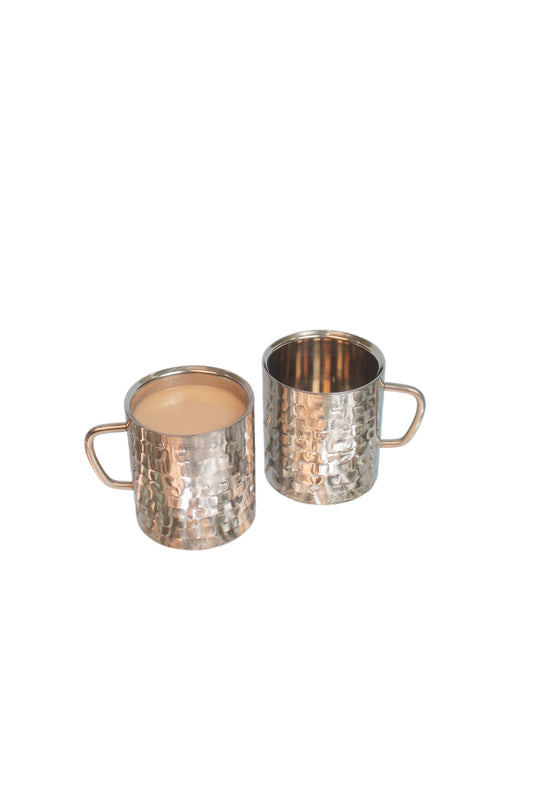 JISCOVERY Stainless Steel Hammered Design Set of 2
