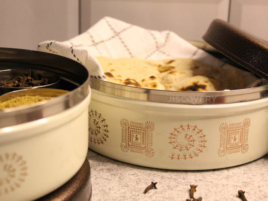 Beige Stainless Steel Masala Box For Kitchen Online