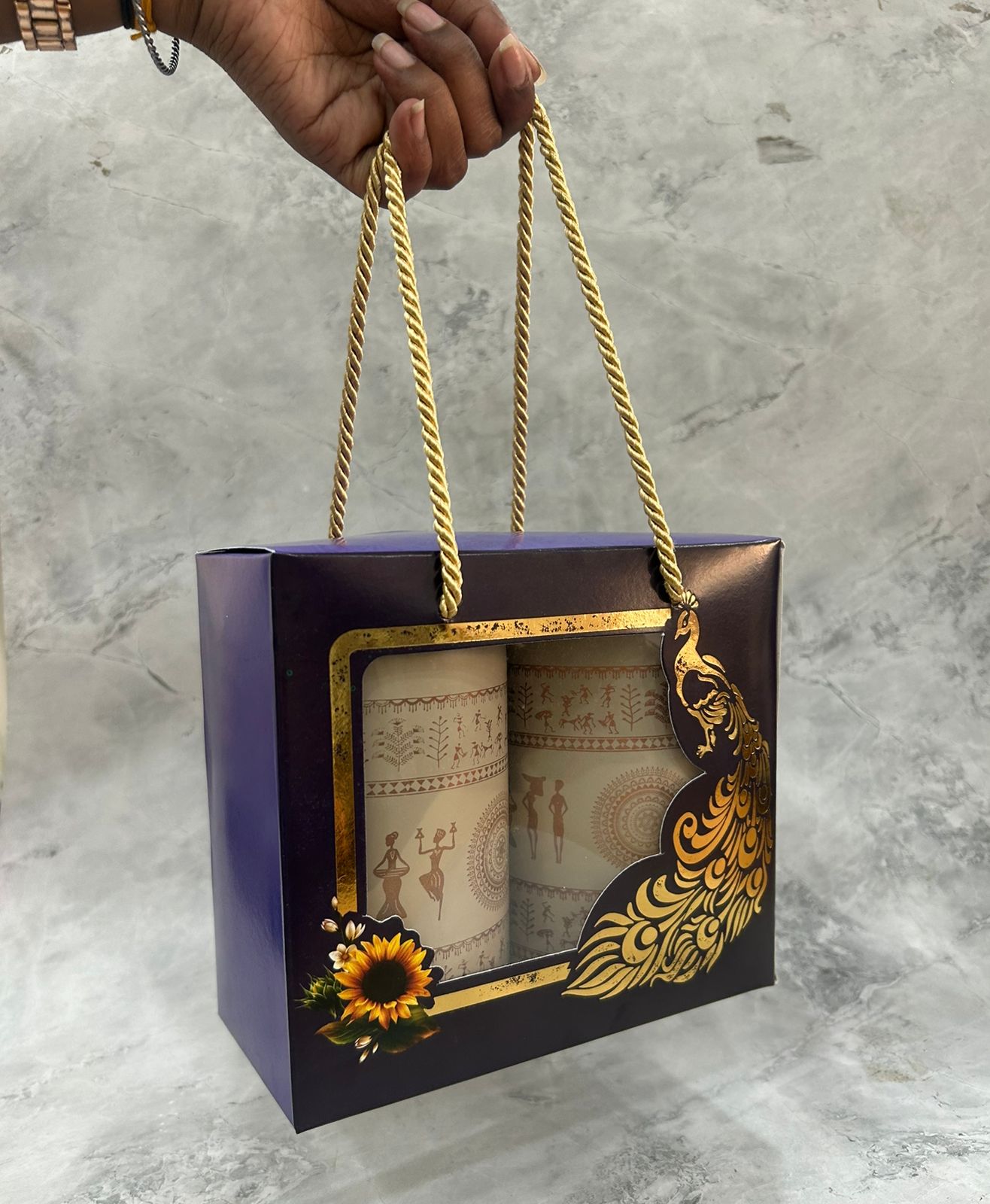 Diwali Gifting Box Stainless Steel Containers Set of 2