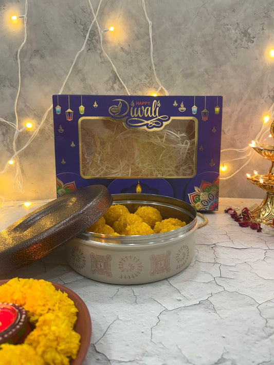 JISCOVERY Stainless Steel Multipurpose Storage Dabba Set of 2 Gift Box