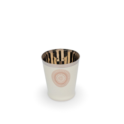 JISCOVERY Stainless Steel Printed Glasses Set of 6 Bucket shape Beige color