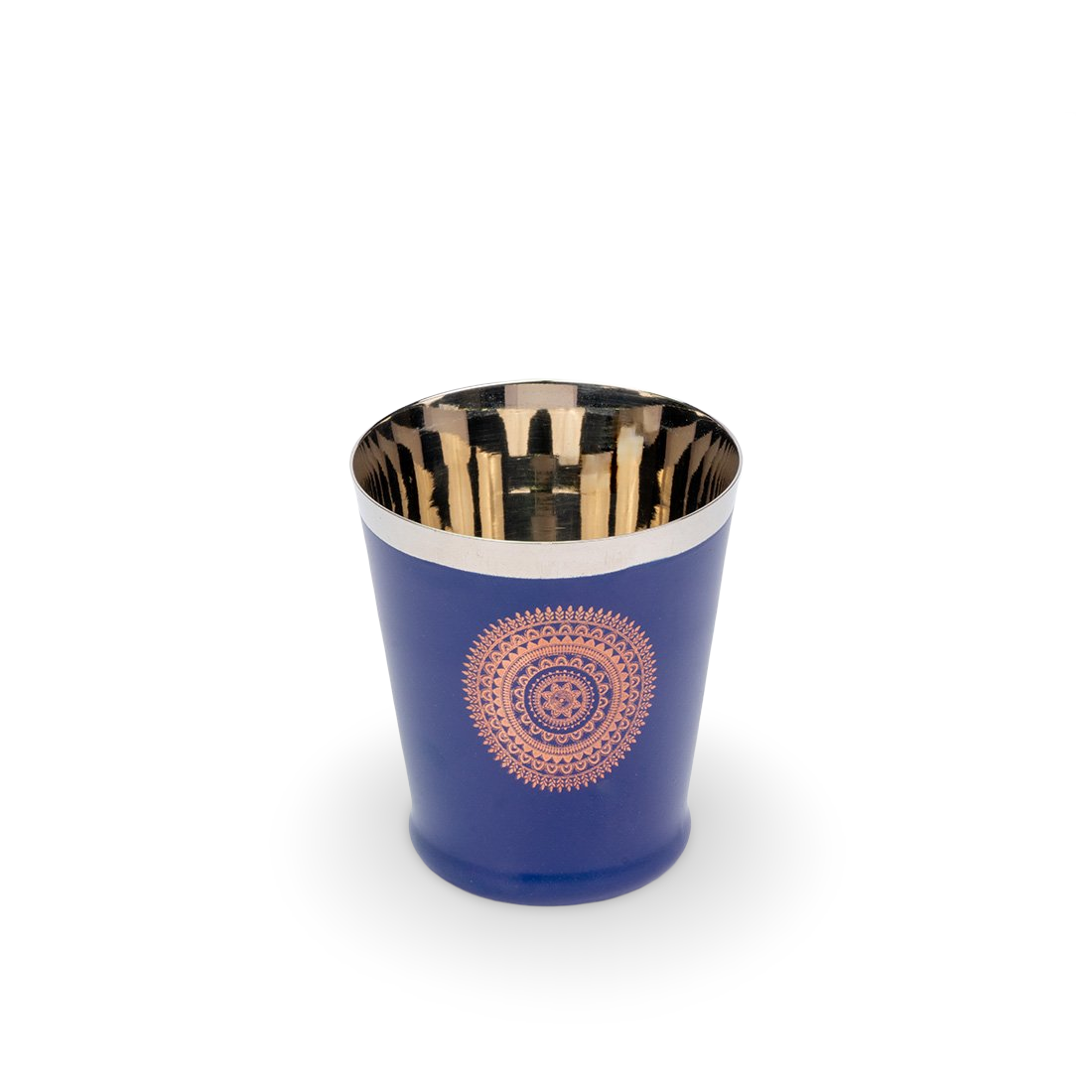 JISCOVERY Stainless Steel Printed Glasses Set of 6 Bucket shape Blue color
