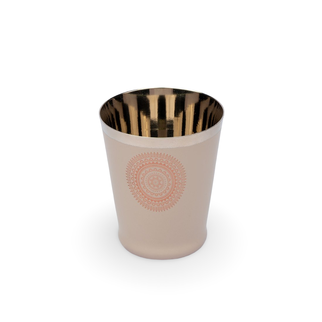 JISCOVERY Stainless Steel Printed Glasses Set of 6 Bucket shape Coffee brown color