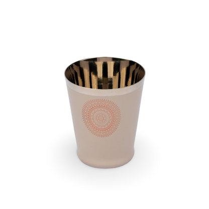 JISCOVERY Stainless Steel Printed Glasses Set of 6 Bucket shape Coffee brown color