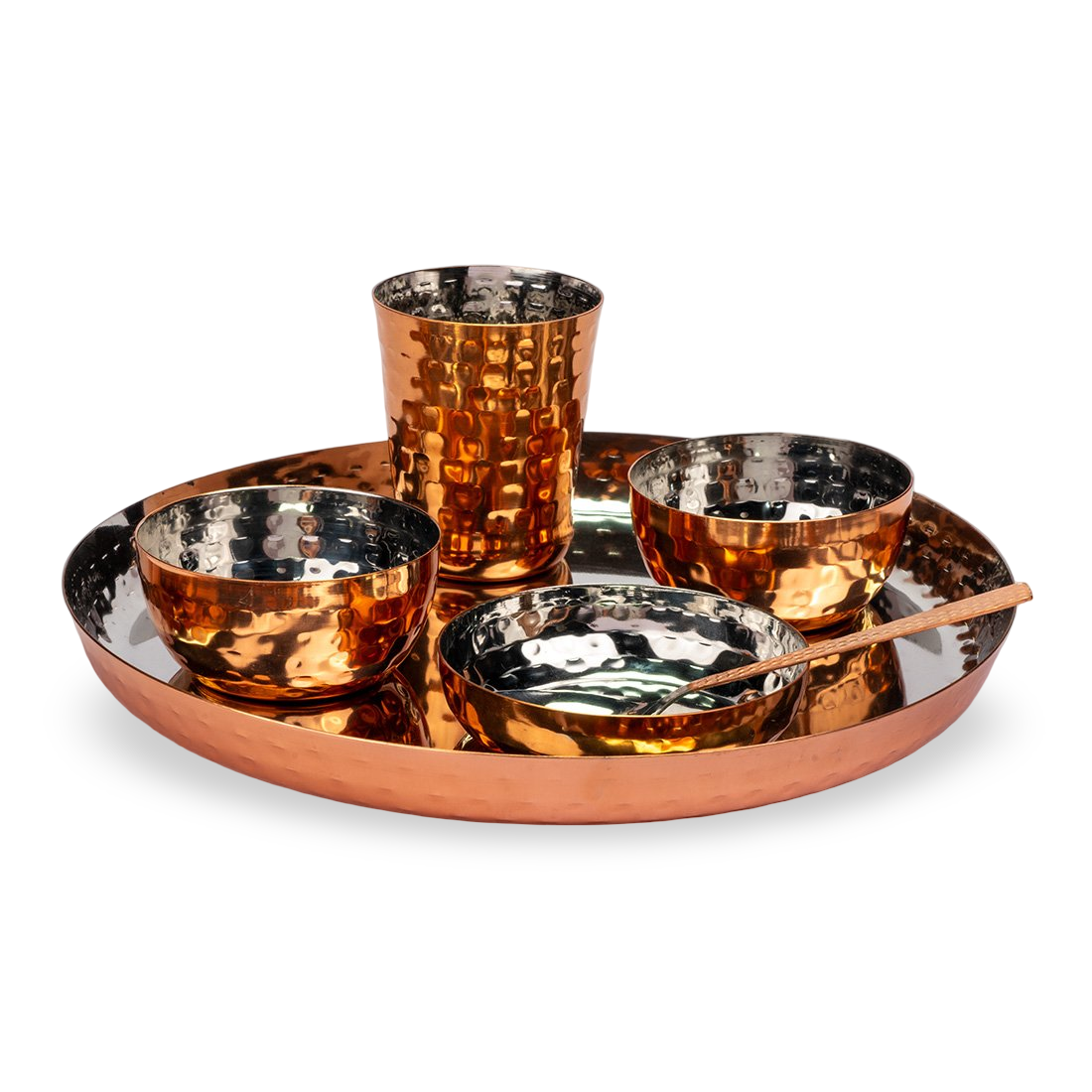 Rose gold Hammered 6 Pcs Thali set