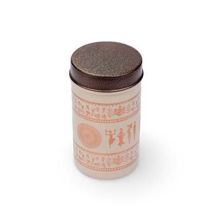 JISCOVERY Printed Steel Containers for Kitchen Storage Set of 2 (Coffee Color)