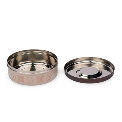 JISCOVERY Stainless Steel Multipurpose Storage Dabba 1000 ML With Lid | Food Storage Box Set of 2 Coffee