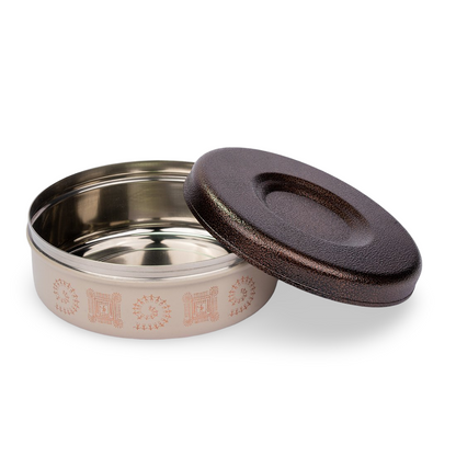 JISCOVERY Stainless Steel Designer Airtight Multipurpose Box | Storage Dabba| Multipurpose Container for Kitchen| Roti Dabba| Warm and Fresh Food| 1000 ML (Coffee)