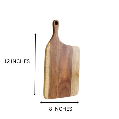 JISCOVERY Acacia Wood Chopping Board for Kitchen| Wooden Handcrafted Cutting Board for Kitchen Use| Chopping Pad| Eco-Friendly | Pests Resistant | Size- 30x19x1.9 CM