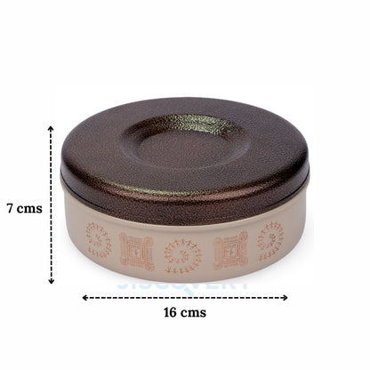 JISCOVERY Stainless Steel Designer Airtight Multipurpose Box | Storage Dabba| Multipurpose Container for Kitchen| Roti Dabba| Warm and Fresh Food| 1000 ML (Coffee)