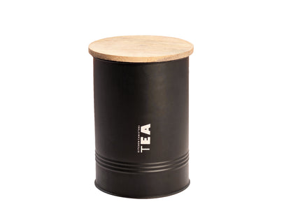 JISCOVERY Stylish Kitchen Storage Jars - Tea, Sugar & Coffee Container Set of 3 Black Canisters