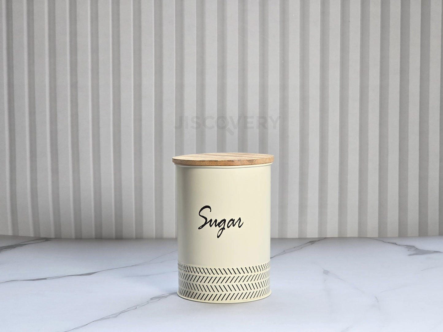 JISCOVERY Airtight Storage Canisters - Tea, Coffee & Sugar Jars Set Of 3 Ivory