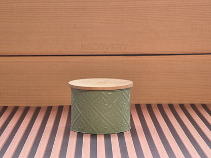 JISCOVERY Pintresty Airtight Storage Jars For Jars Set of 2 Green Colour
