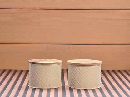 JISCOVERY Premium Airtight Storage Jars For Snacks Set of Ivory Colour