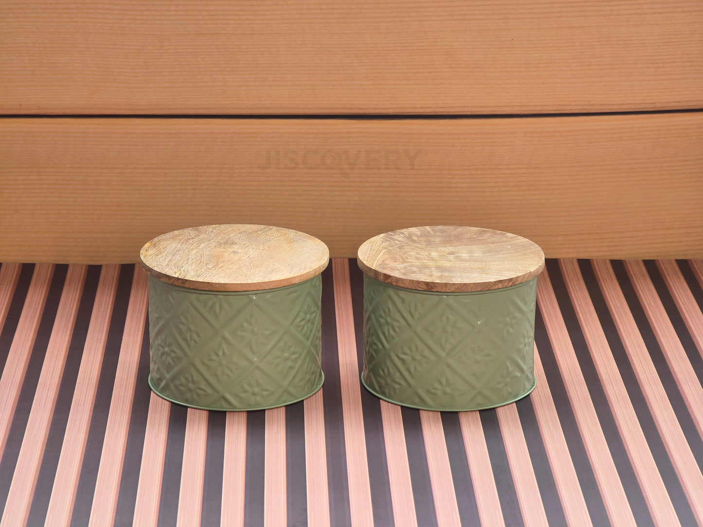 JISCOVERY Pintresty Airtight Storage Jars For Jars Set of 2 Green Colour