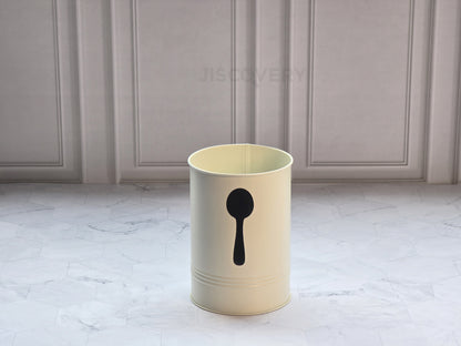 JISCOVERY Tabletop Spoon & Fork Holder - Kitchen Storage Stand | Ivory Cutlery Stand For Dining