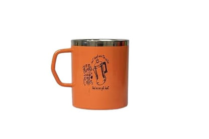 JISCOVERY Stainless Steel Coffee & Tea Mug with Printed Design Set of 2
