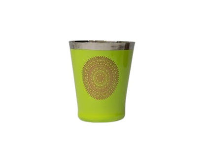 JISCOVERY Stainless Steel Printed Glasses Set of 6 Bucket shape Green Color