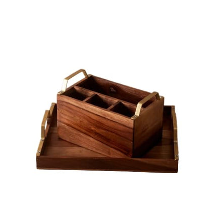 JISCOVERY Cutlery Stand and Serving Tray Combo II Food Grade II Water Resistant