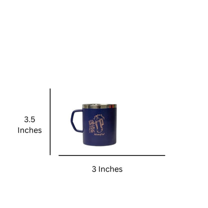 JISCOVERY Stainless Steel Coffee & Tea Mug with Printed Design Set of 2 Blue Color
