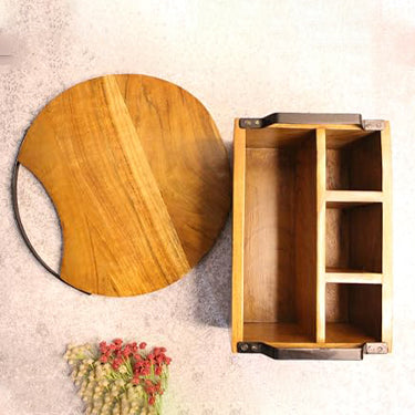 Jiscovery Chopping Board and Cutlery Stand Combo