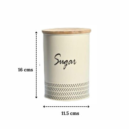 JISCOVERY Airtight Storage Canisters - Tea, Coffee & Sugar Jars Set Of 3 - Ivory Color