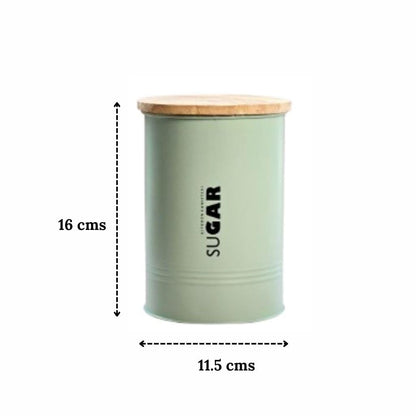 JISCOVERY Airtight Storage Canisters - Tea & Sugar Jars Set Of 2 - Light Green Color
